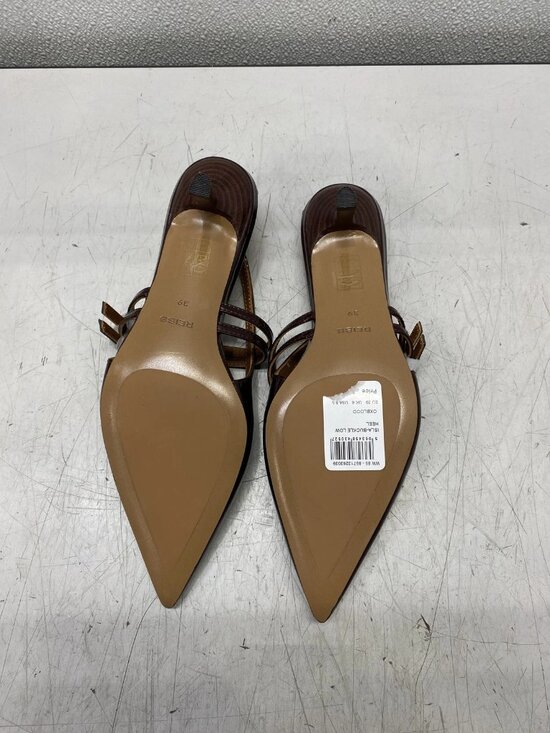 Buy Reiss Burgundy Lorena Leather Slingback Court Shoes from  Reiss Isla Burgundy Leather Buckle Low Heels Women\'s Size 8.5-9